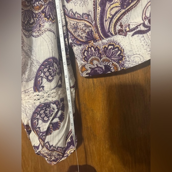 Adorable! Band of the Free Mirabelle Cream Purple Paisley Lace Crop Top New!! - Picture 6 of 8